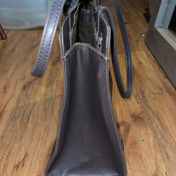 Matt And Nat Cara S Vegan Leather Tote Gray Crossbody Satchel Shoulder Bag - Picture 7 of 8